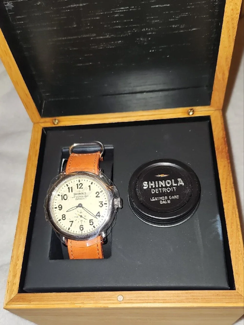 Shinola Argonite Orangish Brown Leather Strap Men's Watch